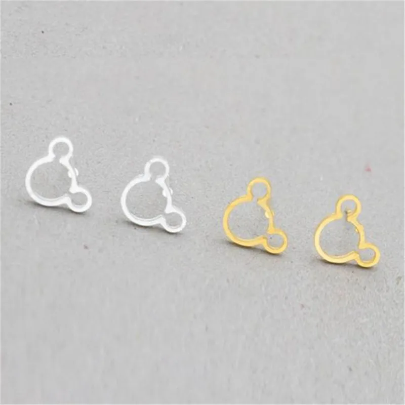 Chandler Hot 316L Stainless Steel Mickey Earrings For Children Kids Mouse Jewelry Cute Lovely Animal Black Rose Color Bronics