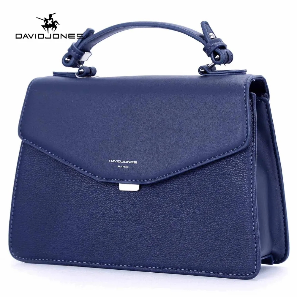 

DAVIDJONES women messenger bags faux leather female handbag big lady solid shoulder bag girl brand crossbody bag free shipping