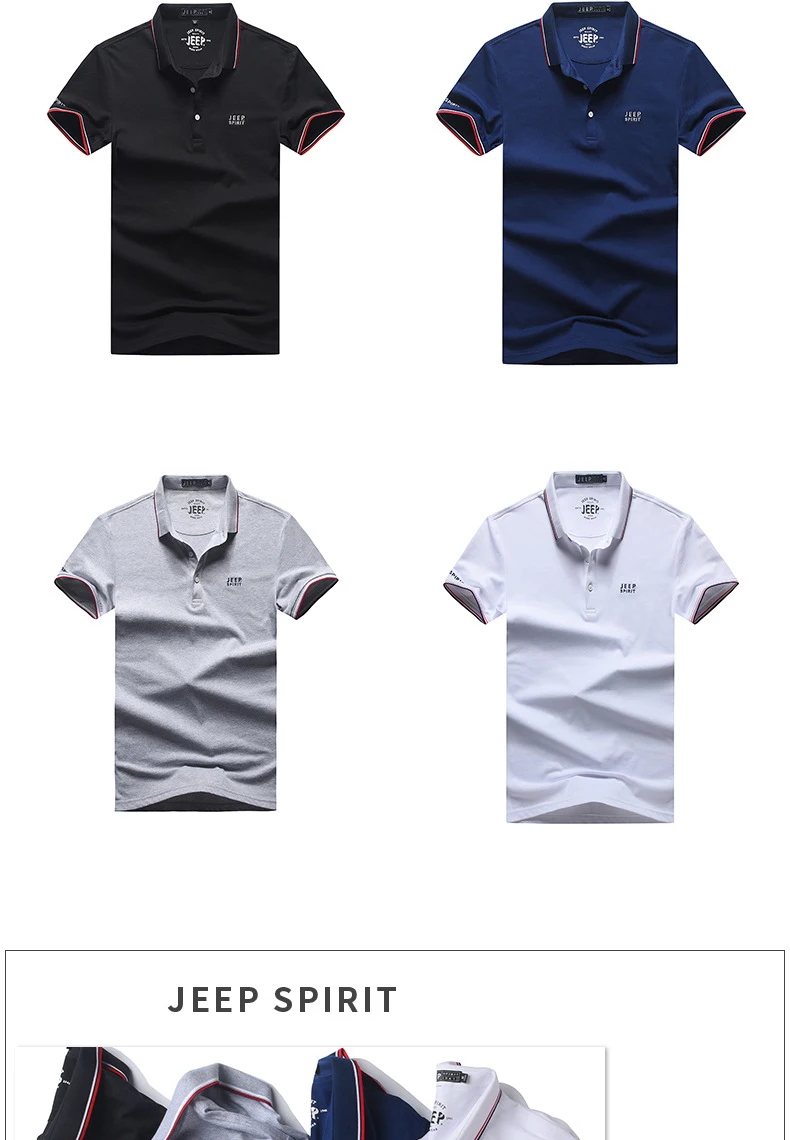 Летняя рубашка поло для мужчин JEEP SPIRIT camisa Polo Повседневная Свободная однотонная дышащая рубашка поло мужские поло para hombre Плюс Размер M-3XL
