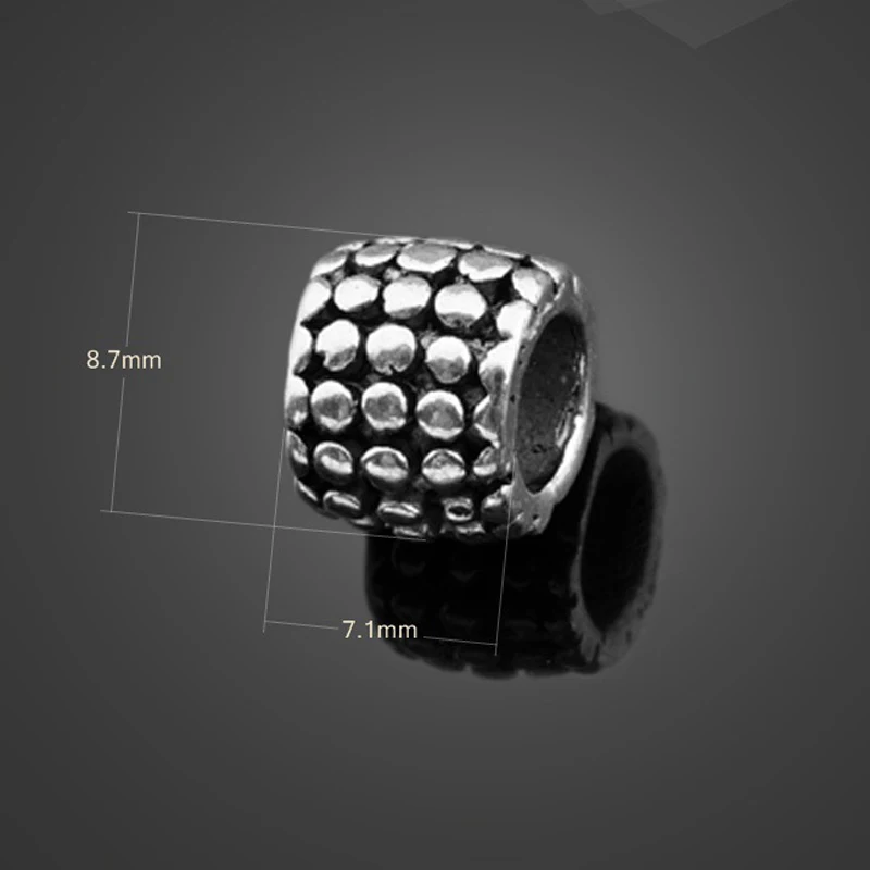 

10pcs/lot High quality antique bracelets beads Round beads charm for bracelet Large hole beads for Necklace 7.1mm*8.7mm