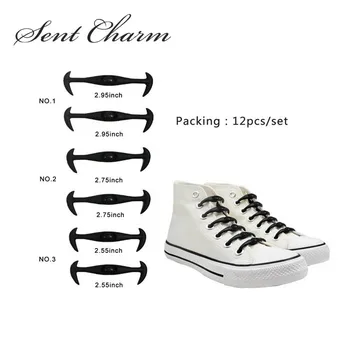 

SENTCHARM 12pcs/Pack Unisex Solid Color No Tie Silicone Shoelaces Waterproof Shoestrings For All Sport Shoes
