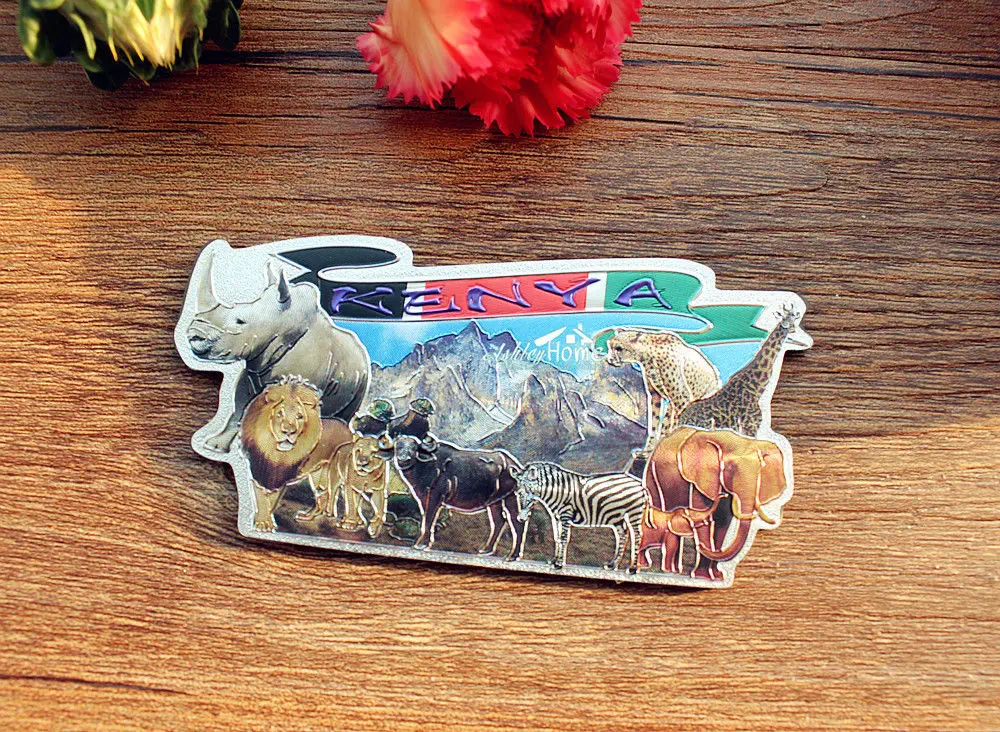 Buy Kenya Tourist Travel Souvenir Fridge Big Five Animals Laser Printed