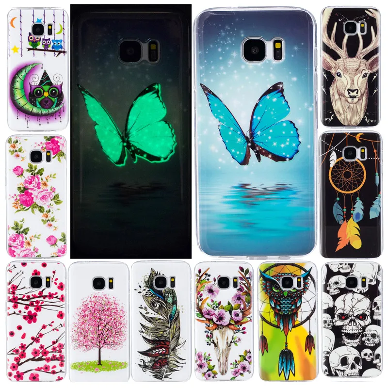 

2Pcs For Samsung S7 Edge G935 Case Luminous Anime Animal Soft Silicone TPU Back Cover Case for Samsung Galaxy S7 Edge G935 G935F