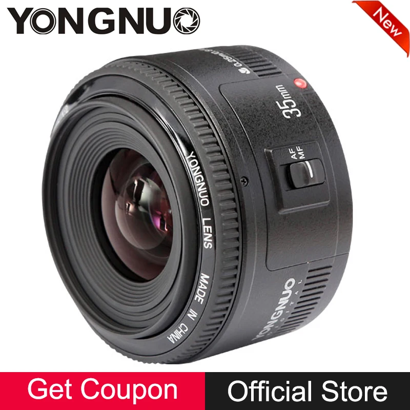 YongNuo YN35mm F2.0 Lens Wide Angle Fixed Prime Auto Focus Lens For Canon EOS 600d 60d 700D 5D