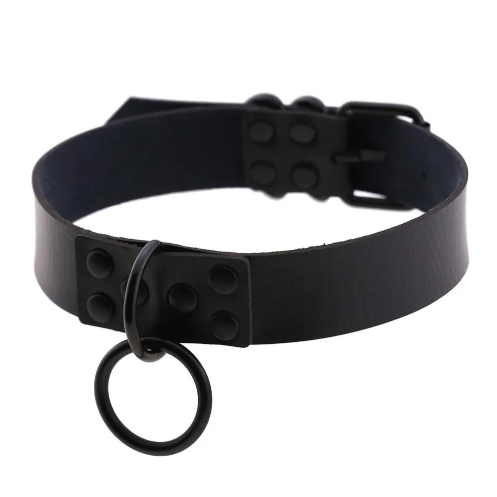 

Punk Rock Gothic Choker Goth Collar Black belt Necklace 2019 leather choker bondage cosplay party harajuku festival jewelry
