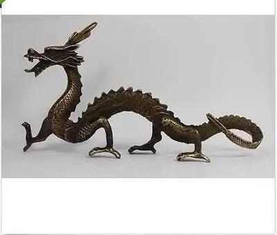 

FOLK COLLECTION ARCHAIC SOLID COPPER HANDWORK DRAGON STATUE