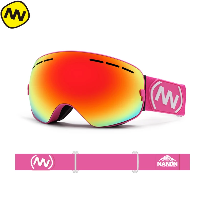 NANDN детские лыжные очки Открытый Восхождение private катания на лыжах, сноуборде, NG9 - Цвет: Rose Red