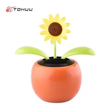 Sun Flower solar ornaments Car Interior decoration solar automatic swing sun flower Car furnishing articles randomly sent