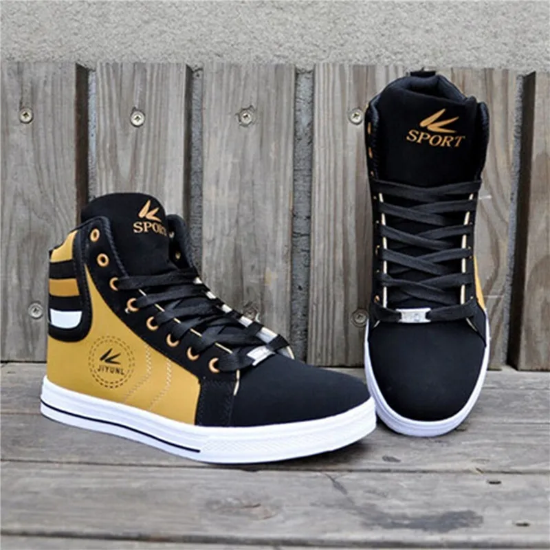 

Spring and autumn men's shoes lightweight breathable casual high-top shoes Korean version of the increase in sports shoes