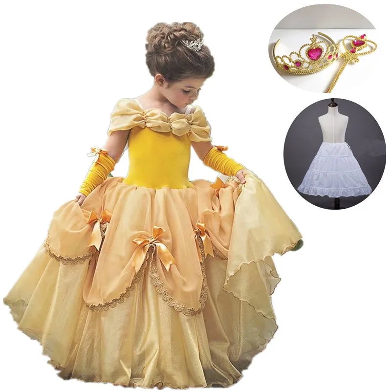 Нарядное платье принцессы для девочек; карнавальный костюм; одежда для дня рождения; детское рождественское длинное платье на Хэллоуин; Костюм Золушки Софии