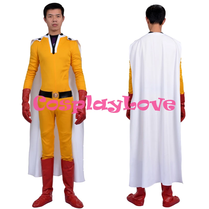 

New Custom Made High Quality Japanese Anime One Punch-Man Saitama Caped Baldy Hagemanto Cosplay Costume For Halloween Christmas