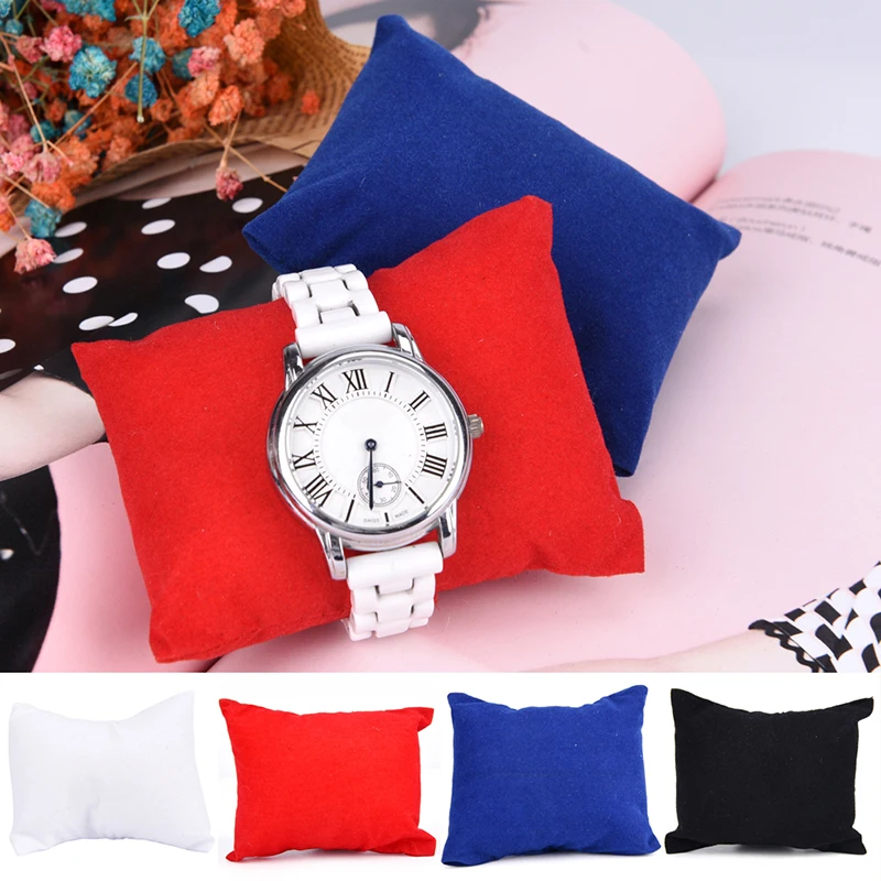 Jewelry Display Boxes Holder Organizers Jetting Velvet Leather Bracelet Watch Pillow 8*9*5cm