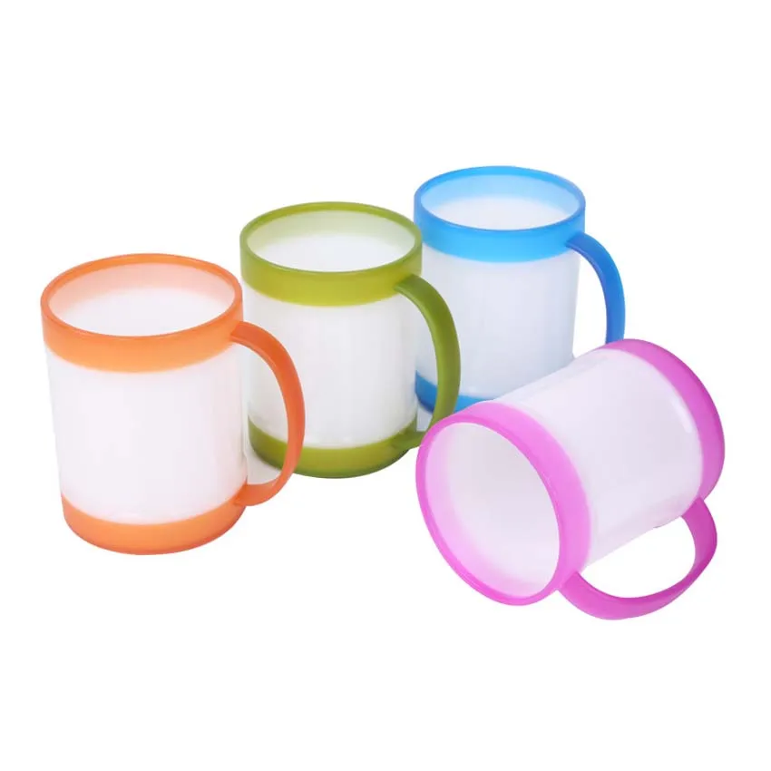 Baby Milk Cup with Handle Children Cute Jelly Candy Color Double Ring