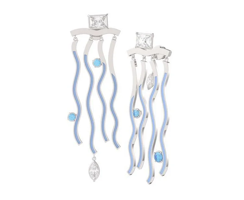 YP346 Hot Sale Sea Tassel 925 Sterling Silver Stud Earring Women Flower Bridal Wedding Created Jewelry | Украшения и аксессуары