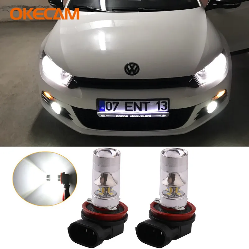 

2x H11 LED Car Fog Lamp DRL Light Bulb 12V For VW Passat B7 Golf MK3 MK4 Touarge Touran Jetta 2 Lavida Sagitar Magotan Phaeton