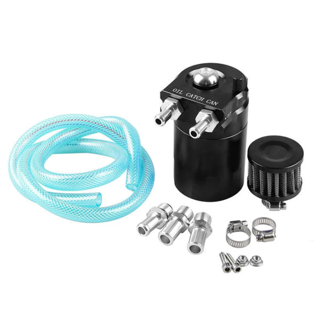 

Universal 300ML Aluminum Oil Catch Can Oil Filter Tank Round Reservoir Oil Drainer