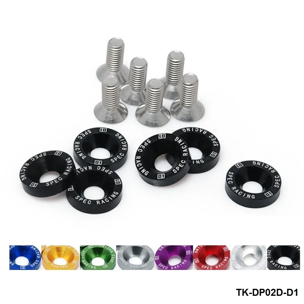 

D1 Spec jdm Aluminum 6PCS/SET M8x20 Hood Fender Engine Bolt Washer Screws Bay Bumper For all car TK-DP02D-D1