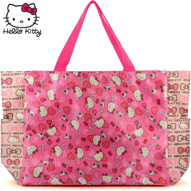Hello Kitty 2019 Fashion Bag Hand Bags Mom Single Shoulder Diagonal Bag Lovely Girls Shopping Nylon