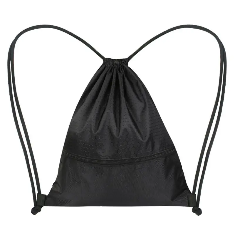 

High Quality Double Drawstring Bag With Pockets Waterproof For Gym Sports Workout Large Capacity String Backpack
