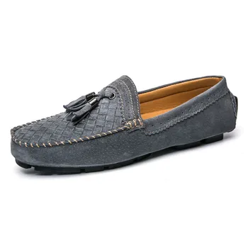 

Natural Suede Fringe Moccasins Men Loafers Breathable Men Shoes Casual Slip On