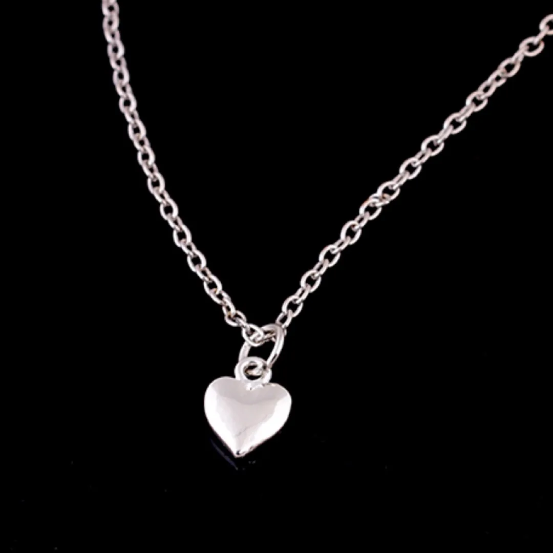 2pcs Mother and Daughter Silver Two Hearts Necklace Love Pair Set Jewelry