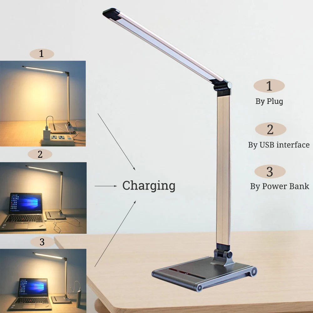 Desk Lamps Reading Light USB Book Gooseneck Dimmer Rechargeable Table Lamps for Study LED Night Lights Desktop Lighting (9)