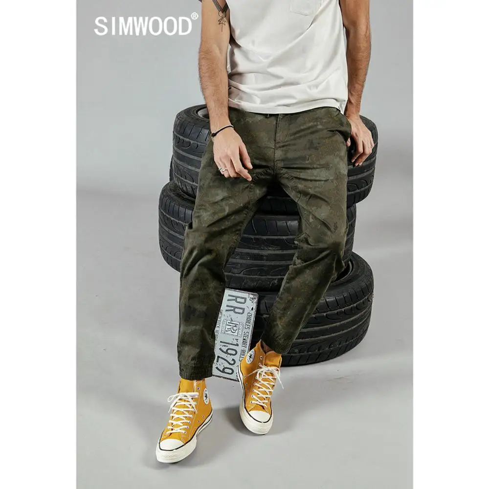 SIMWOOD 2019 Осенние Новые камуфляжные мужские брюки длиной до щиколотки с боковой