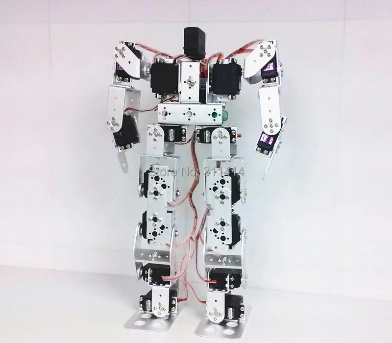 

1set 17DOF Biped Robotic Educational Robot Kit Servo Bracket Ball Bearing Black W/ Servo Horns For Hobbyists, Robot Competition