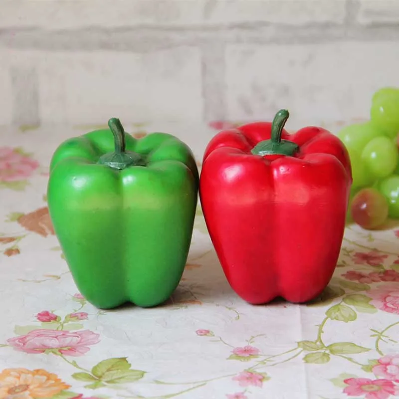 

PU Vegetable Green Red Fake Chili Artificial Kitchen Decoration Foam Food Model Toy Photography Props