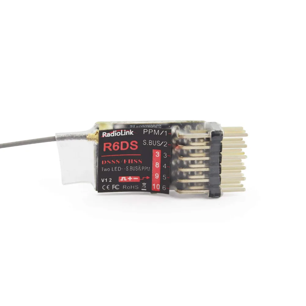 

Radiolink R6DS 2.4G 6CH RC Transmitter Receiver SBUS/PWM/PPM Suitable for Racing Drones Compatible for AT9S/AT10/AT10II