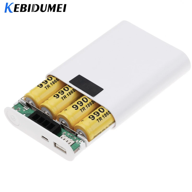 Портативный внешний аккумулятор kebidumei с USB светодиодом 4*18650 дисплей сделай сам