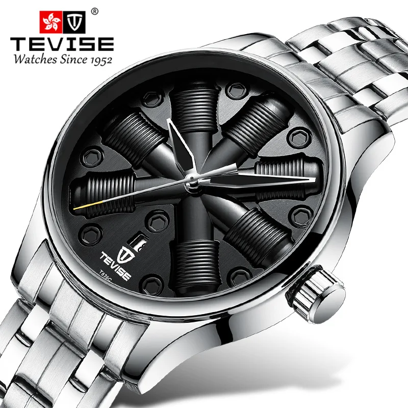 Tevise Relogio Automatico Masculino Men Watch Business Automatic Male Mechanical Watches Waterproof Creative Watches
