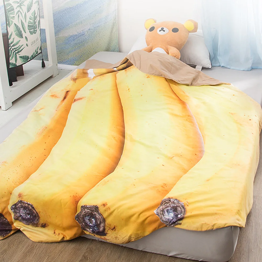 

Banana Blankets Polyester Quilt Girls Casual 3D print Animal Blanket Soft Halloween Carnival Costumes