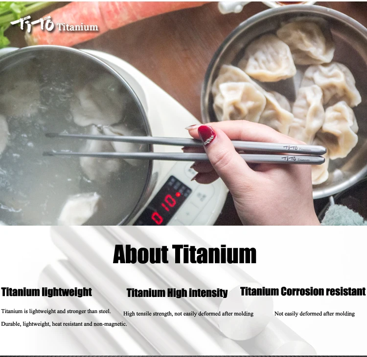 Тито посуда для походов titanium полые больше палочки для Пеший Туризм путешествие китайская посуда titanium палочками