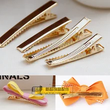 10 X утолщенные 4,5 см/6 см/8 см одиночные зубцы металлические зажимы для волос аллигатора золотистые шпильки для волос коркер лук DIY аксессуары