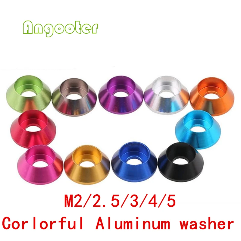 

10PCS/lot M2,M2.5,M3,M4,M5 Corlorful Aluminum Alloy Cap Head Hex Countersunk Screw Gasket washer Multicocor RC Car Accessories