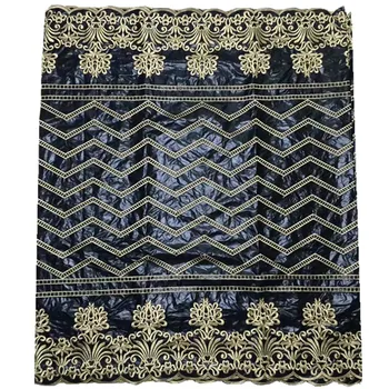 

African lace fabric african bazin lace Fabric High Quality 2017 Bazin Brode 5yards guinea bazin getzner for wedding WKS50-46
