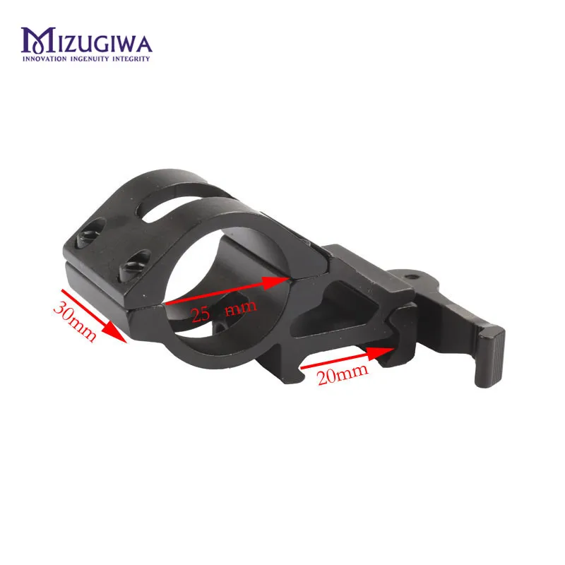 MIZUGIWA 45 Degree 1" 25.4mm Ring Offset Flashlight Laser Scope Ring