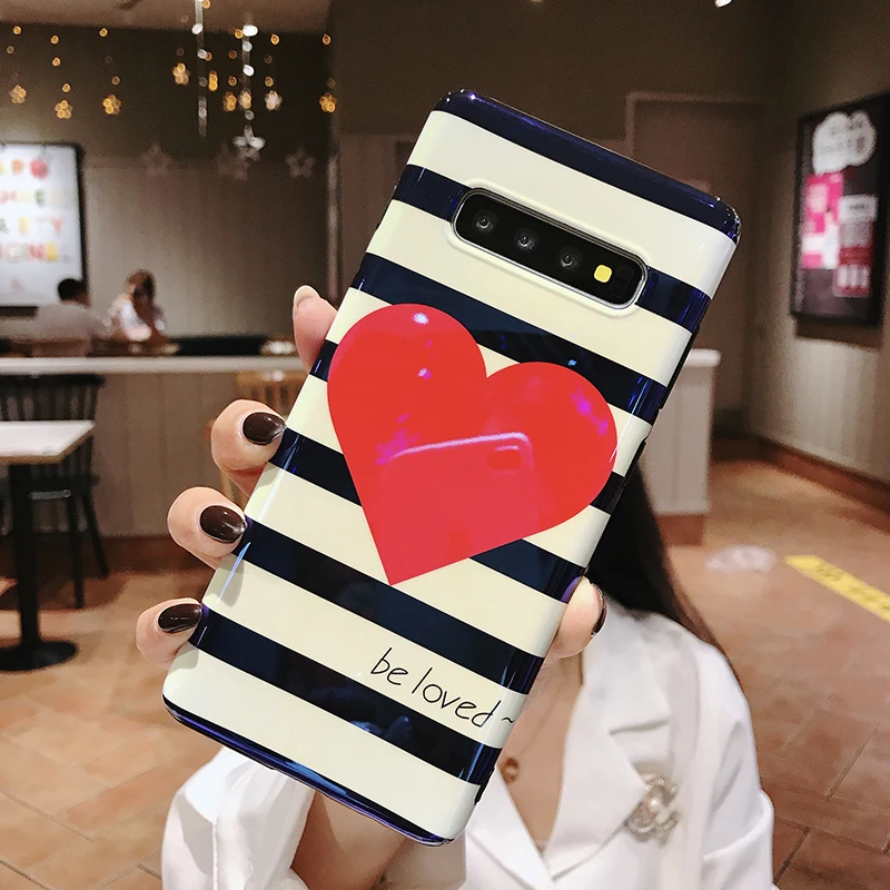 YHBBCASES Модный чехол для Samsung Galaxy S10 5G S8 S9 Plus Note 10 8 9 Blu Ray с красным сердцем мягкий