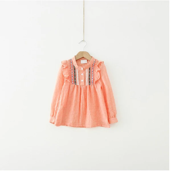 

Autumn Toddler Baby Girls Embroidered Long Sleeve Ruffle Tops Shirts Blouse