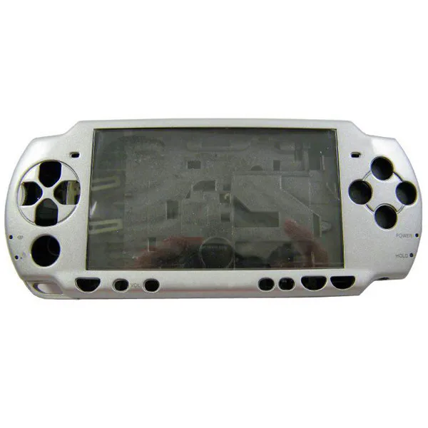 Серебристый чехол с лицевой панелью для Sony PSP 2000|housing shell|parts caseconsole silver |