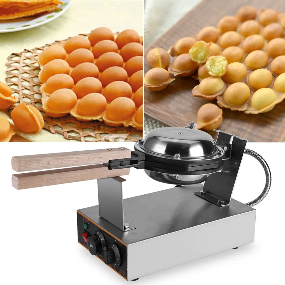

Stainless Steel Electric Egg Cake Oven Puff Bread waffle Maker puff egg waffle machine egg cake baker oven 110V US Plug