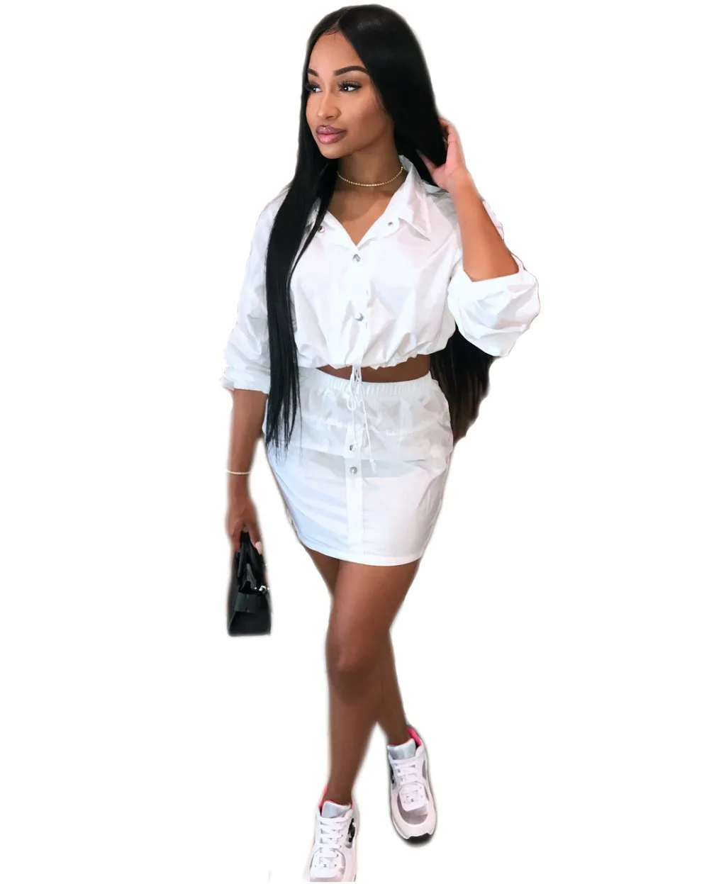 

2018 Summer Women Dresses Two Pieces Sets Button Half Sleeve Fashion Casual Sexy Bodycon Bandage Club Night Mini Dress N9043
