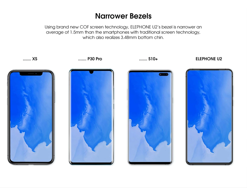 Elephone U2 16 МП всплывающая камера мобильный телефон Android 9,0 MT6771T Восьмиядерный 6 ГБ + 128G 6,26 "FHD + экран лицо ID 4G LTE смартфон