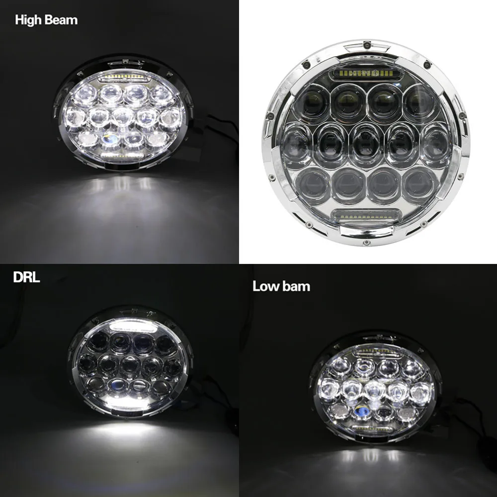 7 inch LED Headlight DRL Angle Eyes Led Headlamp 12v 24v 7 LED Headlight For Jeep Wrangler TJ JK LJ unlimited For Nissan Patrol (6)