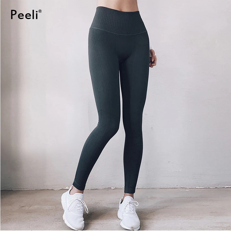 

Peeli Sexy Booty Gym Tights Women Fitness Seamless Leggings Yoga Pants Push Up Sports Leggings Stretchy Running Pants Sportswear