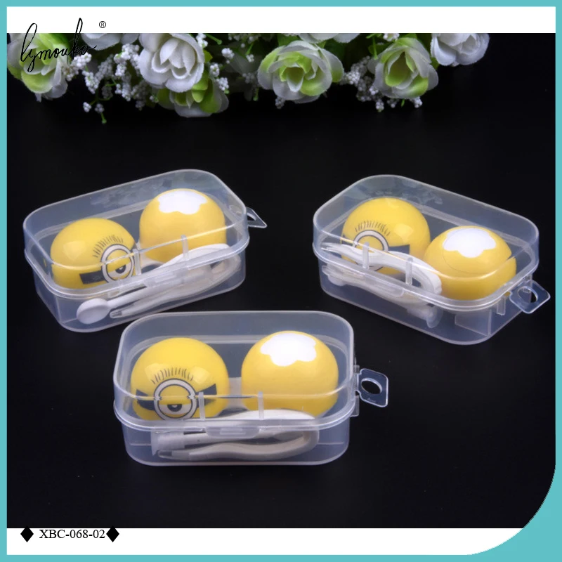 

Lymouko Lovely Cartoon Mini Yellow Patterns Portable PP Contact Lens Case for Kit Holder Contact Lenses Box