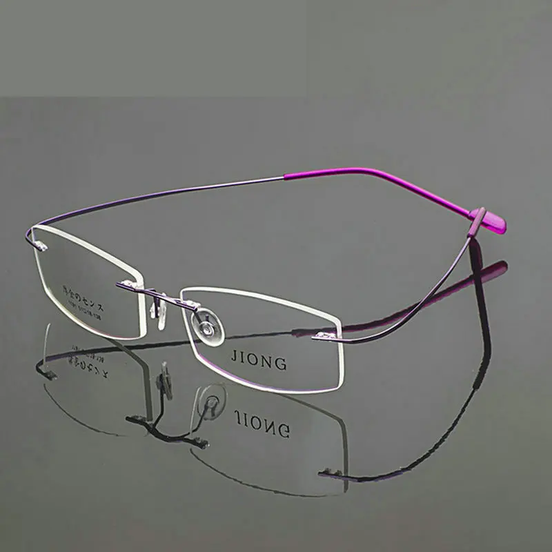 Fashion superelastic rimless glasses frame myopia Ms. elegant