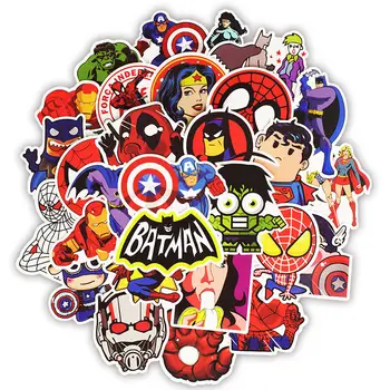 

50Pcs Superhero Computer Sticker Classic Anime Style Graffiti Stickers For Moto Car & Suitcase Cool Laptop Stickers Skin Decal