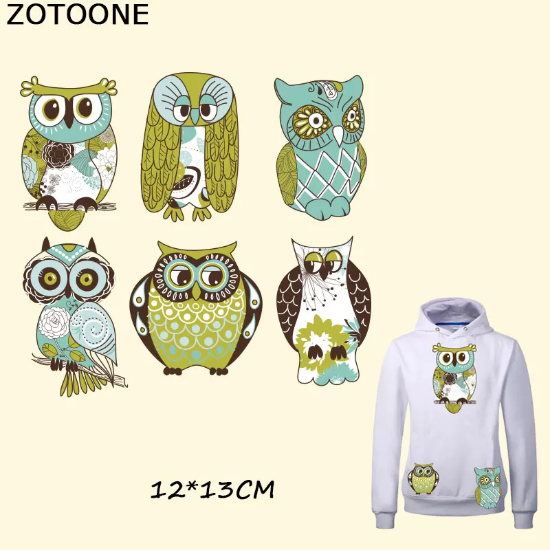 

ZOTOONE Various Pretty Owl Iron on Patches for Clothes T-shirt Dresses DIY Accessory Decoration Easy Print By Household Irons E
